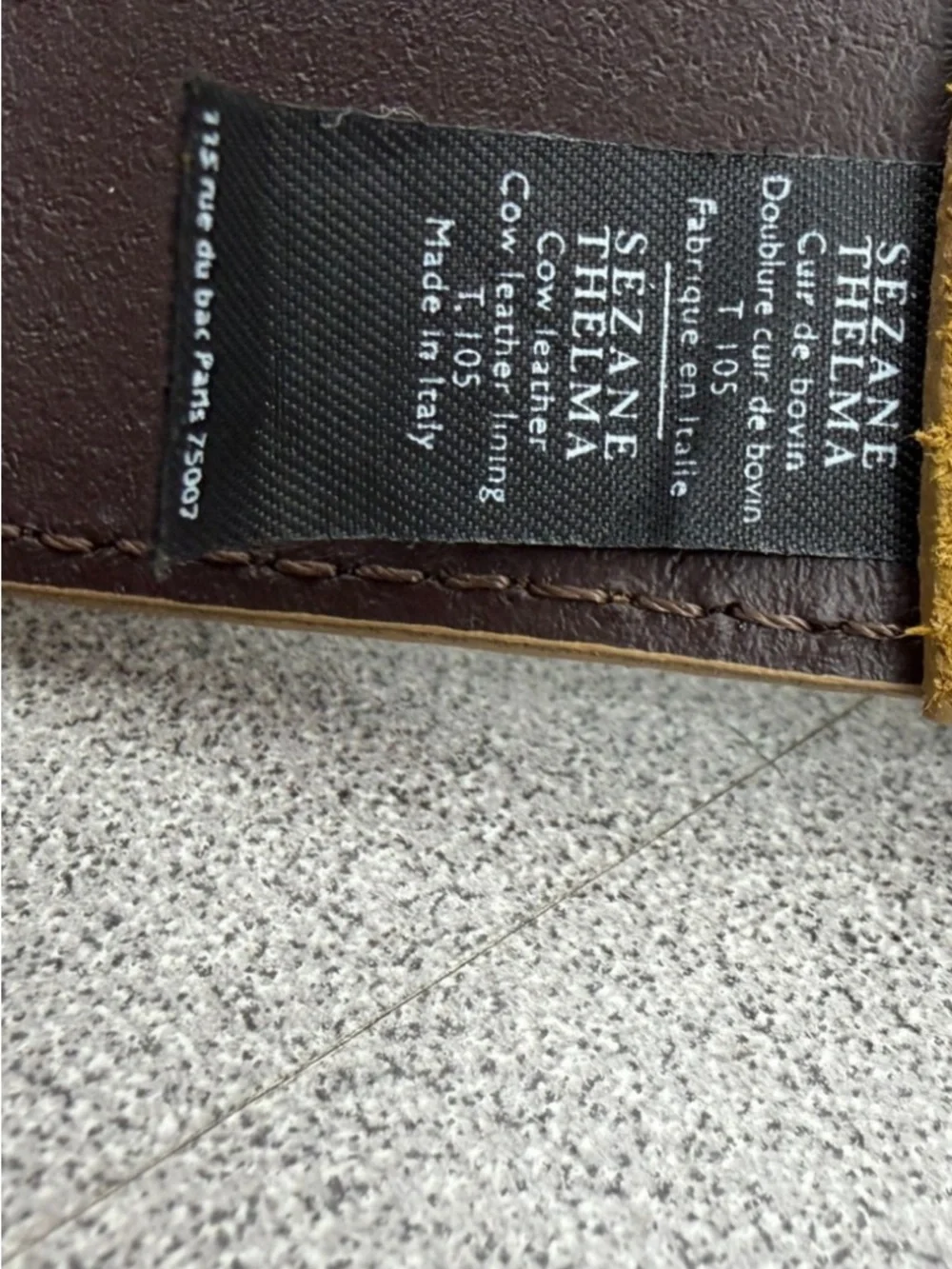 NEW! Sezane Thelma Suede Belt with Gold Textured Buckle 105/L - Picture 6 of 7
